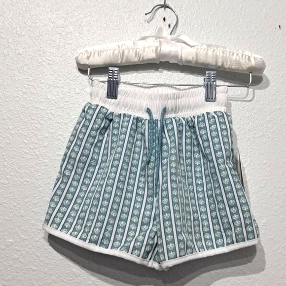 Edgehill Collection x Sun House Children's  Boys Talmadge Stripe Swim Trunk - Picture 2 of 5